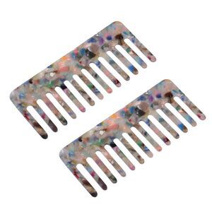 2 Pcs Hair Detangling Comb Wide Tooth for Wet and Dry Thick Multicolor